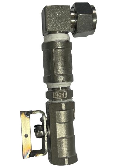 Picture of Chinese Henny Penny oil pump gage Stainless steel 90 degree angle ball valve 